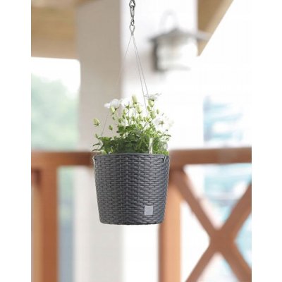 Prosperplast Závěsný květináč RATO ROUND + vklad 25,6 cm umbra – Sleviste.cz