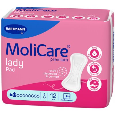 MoliCare LadyPad Inkontinenční vložky 1,5 kapky 12 ks – Zboží Mobilmania