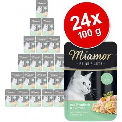 Miamor Feine Filets jelly tuňák & zelenina 24 x 100 g – Hledejceny.cz