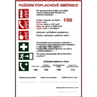 Bezpe nostn Tabulka Po rn Poplachov Sm rnice Od 26 K Heureka cz bezpe-nostn-tabulka-po-rn-poplachov-sm-rnice-od-26-k-heureka-cz