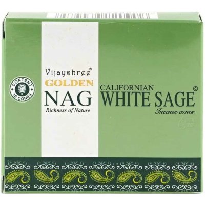Vijayshree Vonné kužely Golden Nag White Sage 10 ks – Zboží Dáma