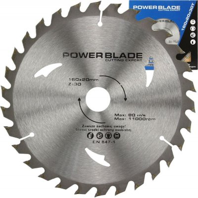 Kotouč pilový s SK plátky (vidiový), 160x30Tx20mm POWER BLADE M09054