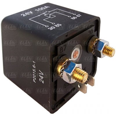 Spínací relé - 24V 100A 4výv. - s úchytem – Hledejceny.cz