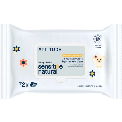 ATTITUDE Sensitive Skin Baby Vlhčené ubrousky s ovsem 72 ks – Hledejceny.cz