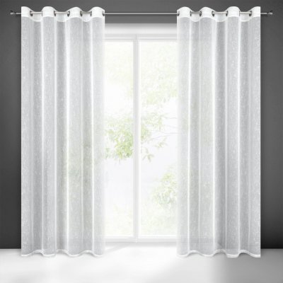 EUROFIRANY ZÁCLONA NA KROUŽCÍCH KELLY 140X250 CM BÍLÁ – Hledejceny.cz