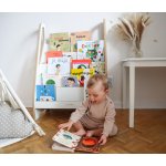 Vingo Otevřená montessori knihovna pro děti od 1 roku (bílá), 63x90 cm – Zboží Dáma