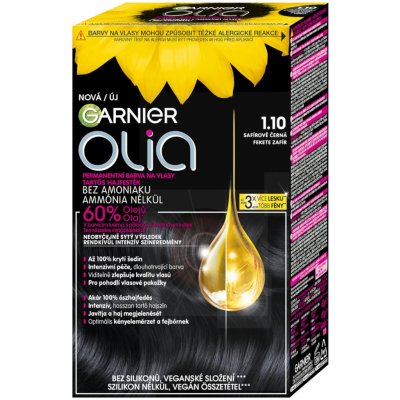 Garnier Olia Permanent Hair Color olejová permanentní barva na vlasy 1,10 Black Sapphire 50 g – Sleviste.cz