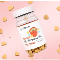 GymBeam Multivitamin, tablety na cucání pro děti 120 tablet pomeranč