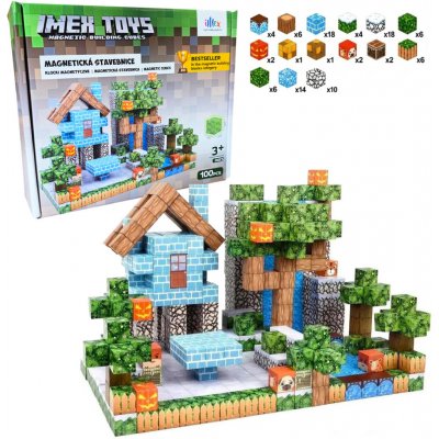iMex Toys Magnetická stavebnice 100 ks minecraft – Zboží Živě