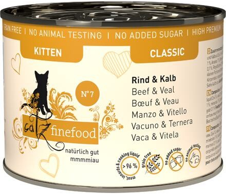 Catz finefood pro koťata CF Classic Kitten No.7 s hovězím telecím meruňkami a ananasem 200 g