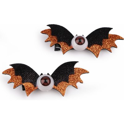 Párty sponky do vlasů Halloween Varianta: 1 oranžová, Balení: 1 karta – Zboží Dáma