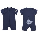 Moniel Dětský overal s krátkým rukávem Velryba Navy Blue modrá – Sleviste.cz
