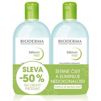 Bioderma Sébium H2O micelární voda 2 x 500 ml dárková sada – Hledejceny.cz