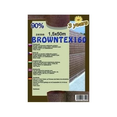 Doltak stínící síť Browntex160 90% 1,5 x 50 m hnědá – Zboží Mobilmania