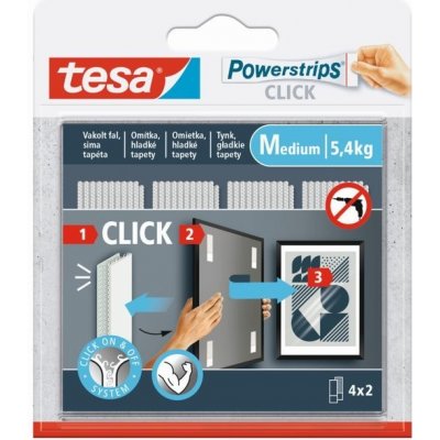Tesa tesa® Samolepicí proužky se suchým zipem Powerstrips CLICK 4 x 2 M (77721-00003-00) – Hledejceny.cz
