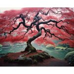 ZUTY Obrazy na stěnu - Červený strom u jezera Rozměr: 40x50 cm, Rámování: vypnuté plátno na rám