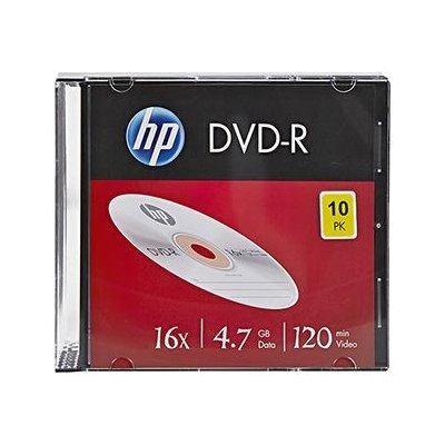 HP DVD-R 4,7GB 16x, slim, 10ks (DME000853) – Zboží Živě