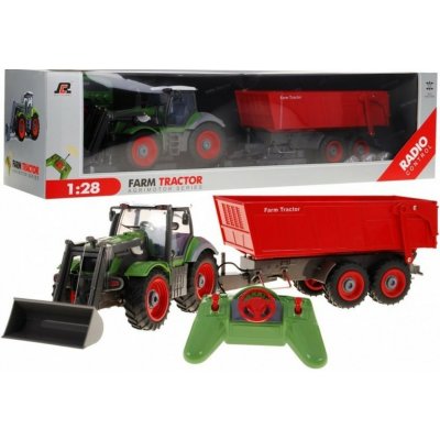 iMex Toys Traktor s přívěsem RTR Zeleno-červený 1:28