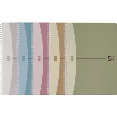 Oxford blok s boční kroužkovou spirálou Urban A5 čtverečkovaný plastové desky 50 listů – Sleviste.cz