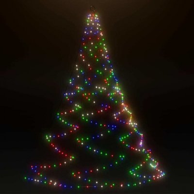 vidaXL Vánoční stromek na zeď s kovovými háčky 260 LED barevných 3 m – Zboží Mobilmania