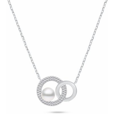 Brilio Silver Půvabný stříbrný náhrdelník s pravou perlou NCL135W – Zboží Dáma