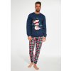 Pánské pyžamo Cornette 236 vánoční sněhulák pánské pyžamo dlouhé modré