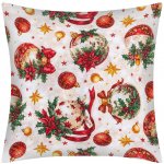 Bellatex Polštář Vánoce Vánoční ozdoby Červená Zlatá Smetanová 40x40 – Zboží Mobilmania