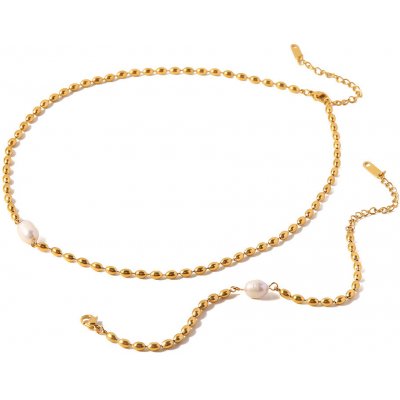 Ornamenti Pozlacený set náhrdelníku a náramku Beads gold ORN300031