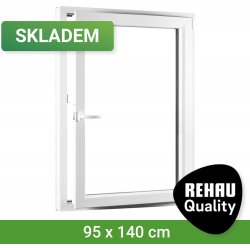 SKLADOVÁ-OKNA.cz REHAU Smartline+, otvíravo-sklopné pravé 950 x 1400