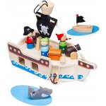 Bigjigs Toys Pirátská loď s piráty – Zboží Mobilmania