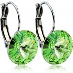 Swarovski Elements Rivoli stříbrné visací zelené kulaté 31106.3 Peridot zelená světlá – Sleviste.cz