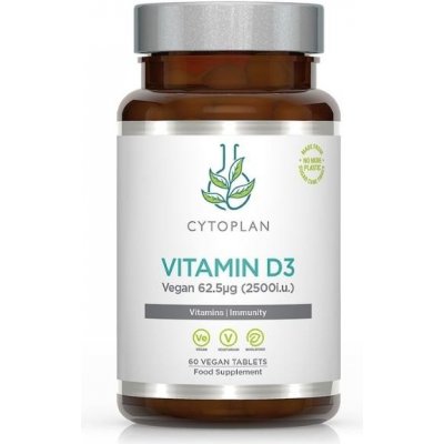 Cytoplan Vitamín D3 2500 IU, 60 vegan tablet
