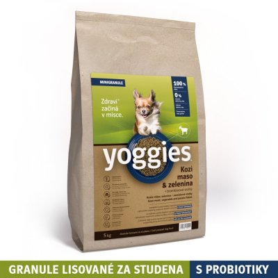 Yoggies hypoalergenní minigranule lisované za studena s probiotiky Kozí maso & zelenina 5 kg