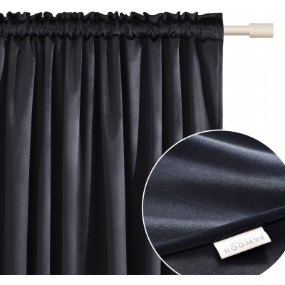 Hotový závěs Room99 velurový černý 180x250 cm zatemňovací – Hledejceny.cz