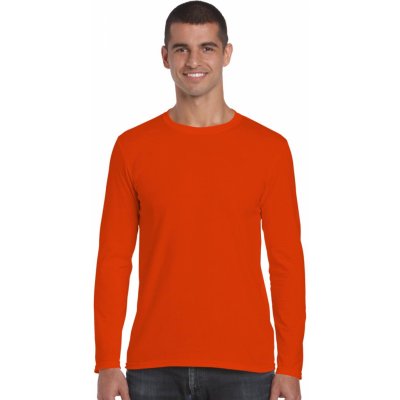 Gildan bavlněné tričko s dlouhými rukávy SOFTSTYLE oranžová – Zboží Mobilmania