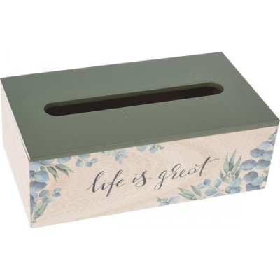 Indecor Box na papírové kapesníky dřevo Flowers 25x14x9 cm – Zboží Mobilmania