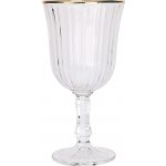 EH Excellent Houseware Rýhovaná sklenice na víno se zlatým okrajem 240 ml – Hledejceny.cz