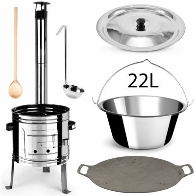 Perfect Home PL-Set-77 Kotlíková souprava 22L, 6ks – kotlina/kotlík/poklice/vařečka/naběračka/deska – Sleviste.cz