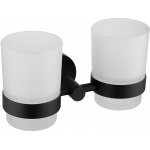 CERANO Nástěnný držák na dvojici sklenic Lineo černá matná mléčné sklo CER-CER-479803 – Zboží Dáma