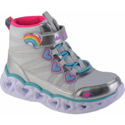 Skechers kozačky Heart Lights Sweet Styling 302668L/SMLT Silver