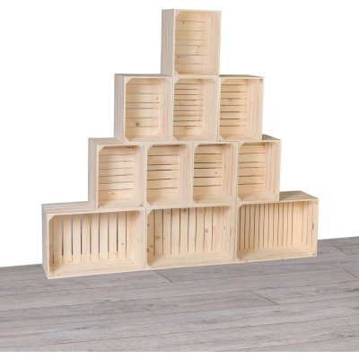 ČistéDřevo Dřevěné bedýnky knihovna 180x160x24 cm – Sleviste.cz