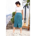 TopMode zavinovací lněná midi sukně Lotika Premium quality 706566 – Sleviste.cz