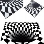 RealG RC-K-1175 Rohožka s 3D efektem černobílá iluze 60 x 90 cm – Sleviste.cz