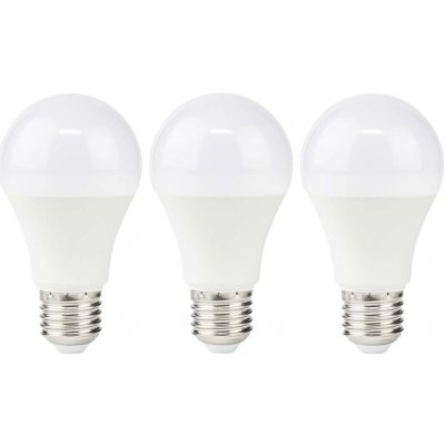 NEDIS LED žárovka E27/ A60/ 8 W/ 220 V/ 806 lm/ 2700 K/ teplá bílá/ matná/ 3 kusy – Zboží Mobilmania