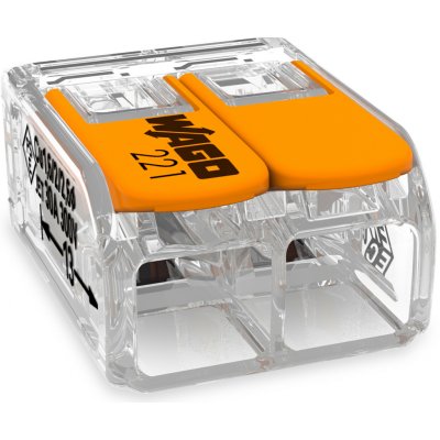 WAGO Svorka krabicová 221-612 páčková spojovací pro všechny druhy vodičů 2 x 6 mm² oranžová/transparentní 221-612 – Hledejceny.cz