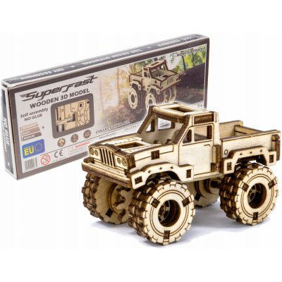 Wooden City 3D dřevěné puzzle Monster truck 66 ks – Hledejceny.cz
