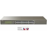 Tenda TEG1124P-24-250W PoE AT Gigabit switch 24x 1Gb/s s PoE 802.3af/at, PoE+ 225W, Rackmount, VLAN – Zboží Živě