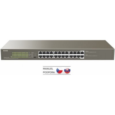 Tenda TEG1124P-24-250W PoE AT Gigabit switch 24x 1Gb/s s PoE 802.3af/at, PoE+ 225W, Rackmount, VLAN – Zbozi.Blesk.cz