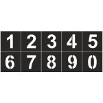 Sada šablony číslic "0-9" vodorovné značení Sada šablony číslic "0-9" vodorovné značení 470 x 470 mm výška číslice: 320 mm 24934 – Zboží Mobilmania