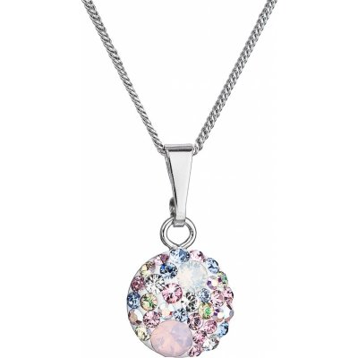 Evolution Group Stříbrný se Swarovski krystaly kulatý růžový 32086.3 magic rose – Zboží Dáma